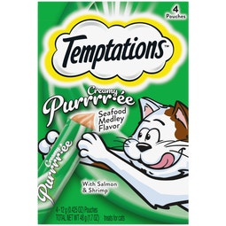 Temptations Creamy Puree Mix-Ups Lickable Cat Treats Seafood Medley Flavor image