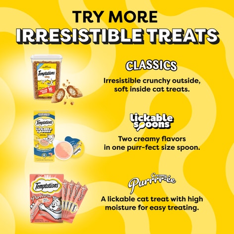 Temptations Lickable Spoons with Chunks Cat Treats, Salmon Flavor with Chicken Chunks, 8 Count image 1