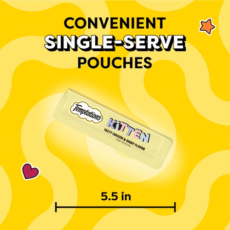 Temptations Lickable Puree Kitten Treats, Chicken & Dairy Flavor, 4 Count image 1