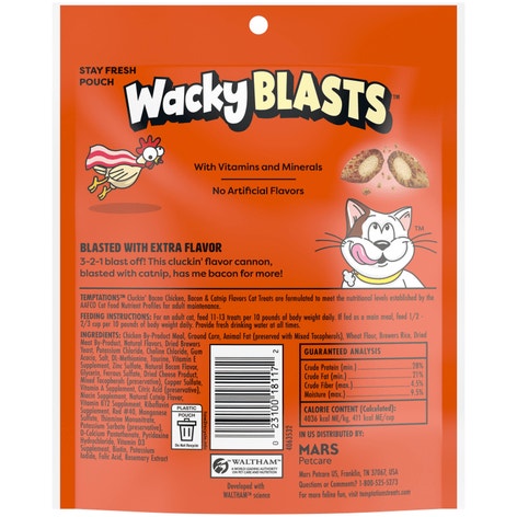 Temptations Wacky Blasts Cat Treats, Cluckin’ Bacon Flavor image 1