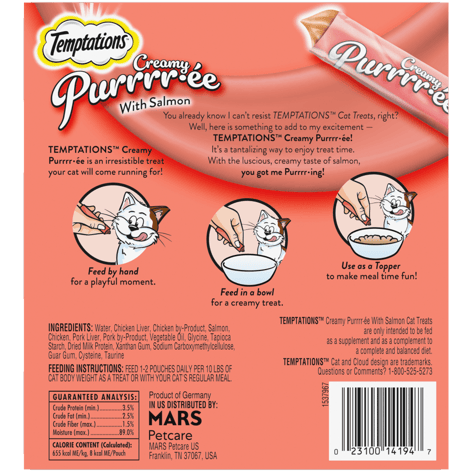 Creamy Puree Salmon Lickable Cat Treats image 1