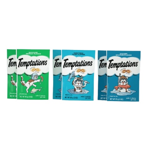 Classic Cat Treats, Seafood Medley, Tempting Tuna, Savory Salmon image 1