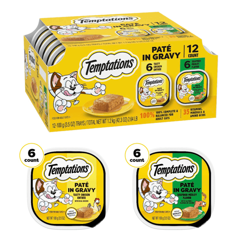 Tasty Chicken and Seafood Medley Paté in Gravy Flavor Variety Pack image 1