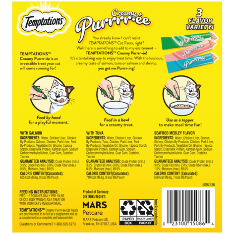 Temptations Creamy Puree Mix-Ups Lickable Cat Treats Variety Pack image 1