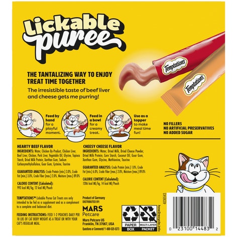 Lickable Puree Cat Treats, Beef, Liver & Cheese image 1