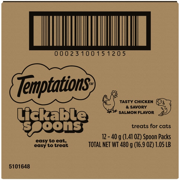 Temptations Lickable Spoons Tasty Chicken and Savory Salmon image 1