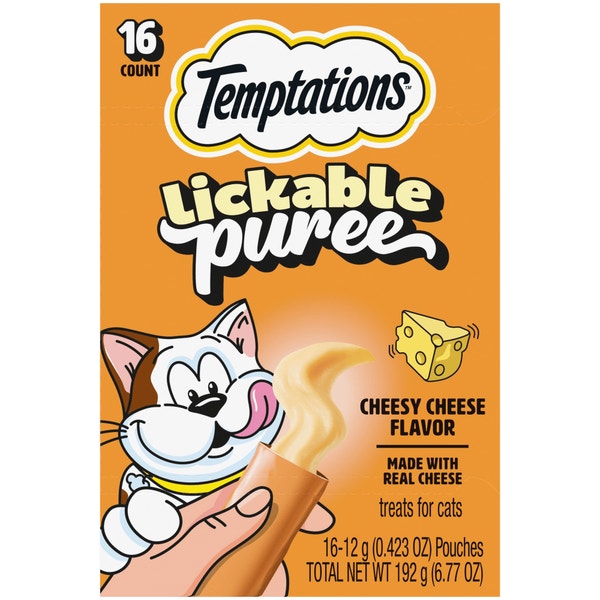 Creamy Puree Cheese Lickable Cat Treats image 1