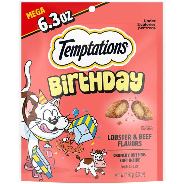 Lobster and Beef Flavor Cat Birthday Treats | TEMPTATIONS™ image 1