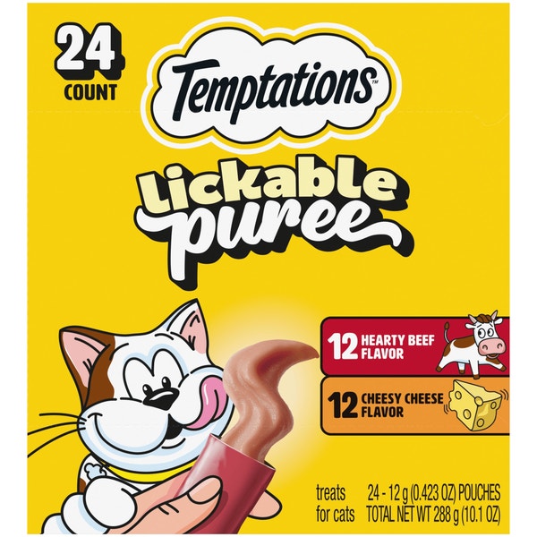 Creamy Puree Variety Pack with Beef Liver and Cheese Lickable, Squeezable Cat Treats image 1