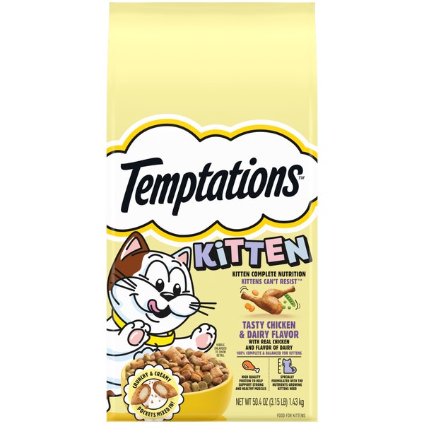 Temptations Dry Kitten Food Tasty Chicken & Dairy Flavor Cat Food image 1