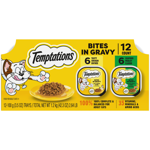 Tasty Chicken and Seafood Medley Bites in Gravy Variety Pack image 1