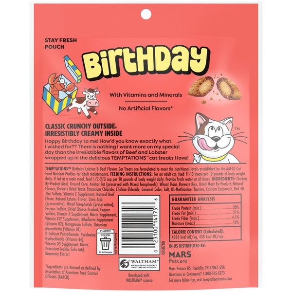 Lobster and Beef Flavor Cat Birthday Treats | TEMPTATIONS™