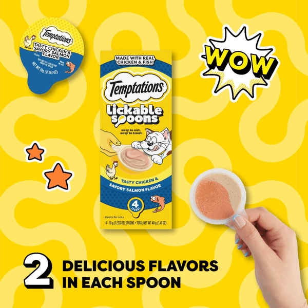 Temptations Lickable Spoons Tasty Chicken and Savory Salmon image 2