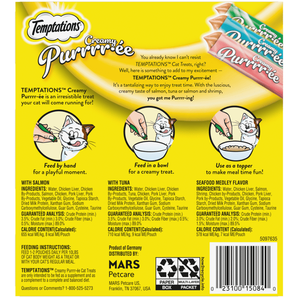 Temptations Creamy Puree Mix-Ups Lickable Cat Treats Variety Pack image 2