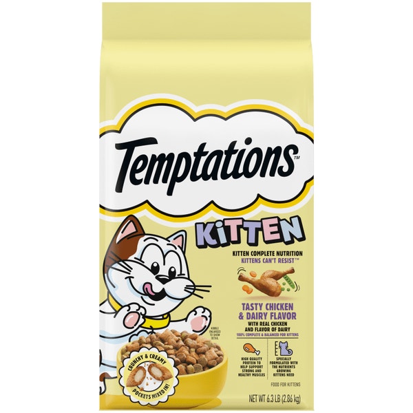 Temptations Dry Kitten Food Tasty Chicken & Dairy Flavor Cat Food image 1
