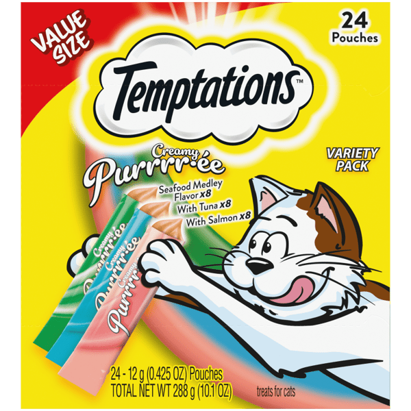 Temptations Creamy Puree Mix-Ups Lickable Cat Treats Variety Pack image 1