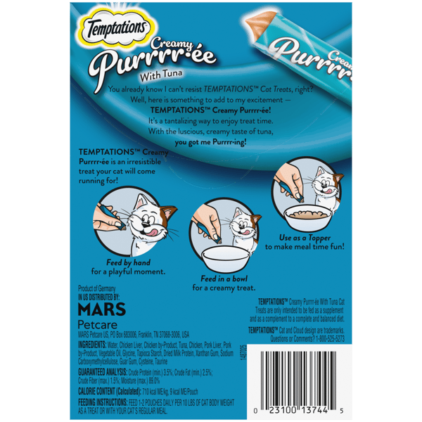 Creamy Puree Tuna Lickable, Squeezable Cat Treats image 2