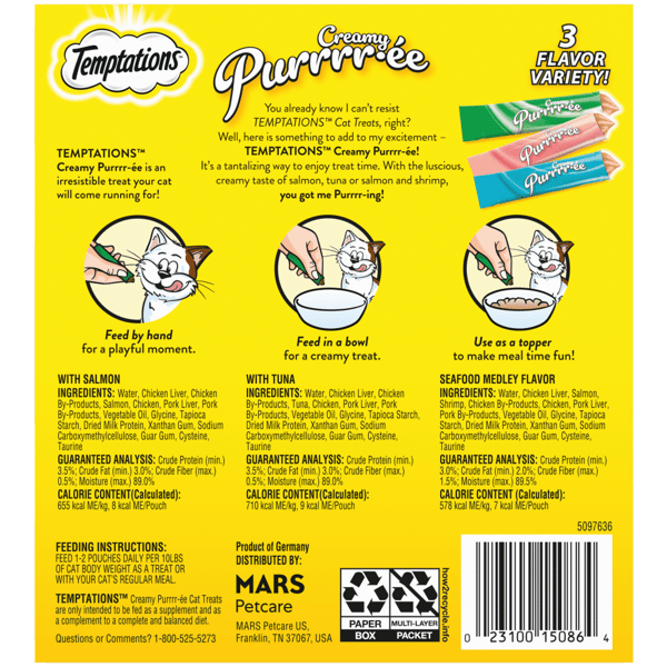 Temptations Creamy Puree Mix-Ups Lickable Cat Treats Variety Pack image 2