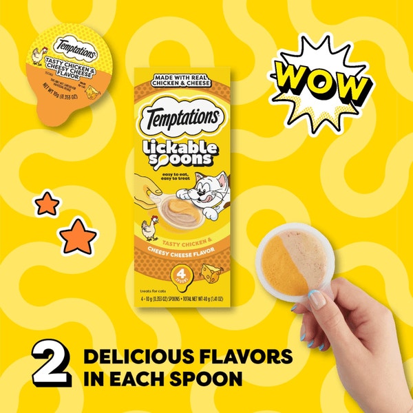 Temptations Lickable Spoons Tasty Chicken and Cheesy Cheese image 2