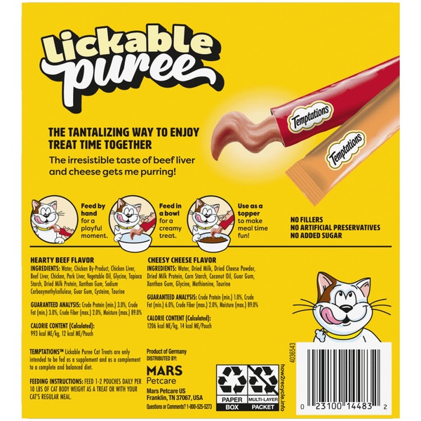 Lickable Puree Cat Treats, Beef, Liver & Cheese image 2