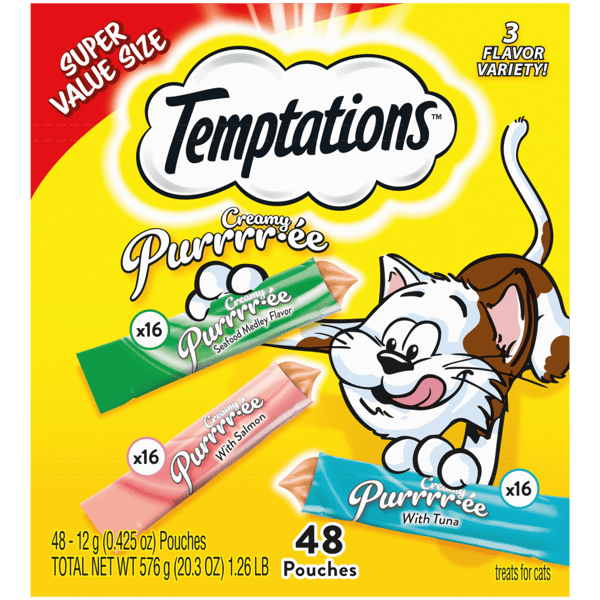 Temptations Creamy Puree Mix-Ups Lickable Cat Treats Variety Pack image 1