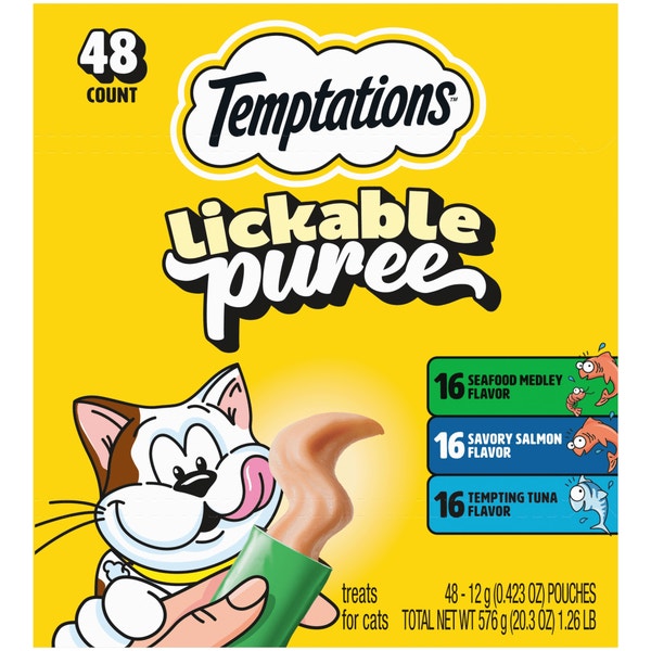Temptations Creamy Puree Mix-Ups Lickable Cat Treats Variety Pack image 1