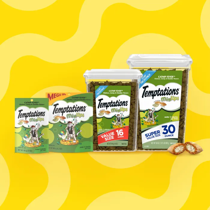 TEMPTATIONS™ MixUps cat treats in multiple sizes