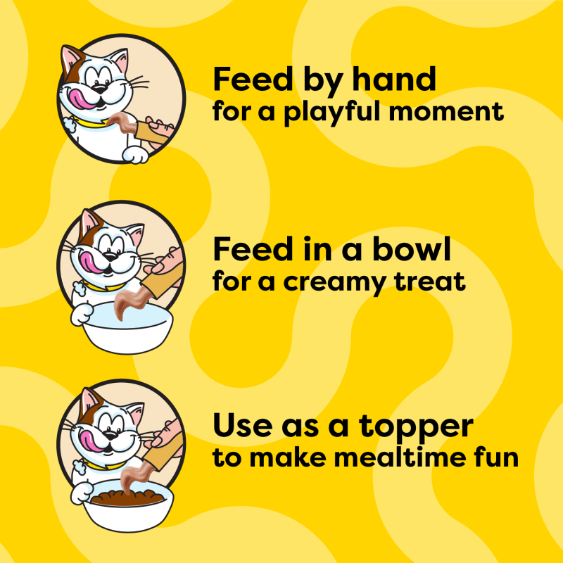 Temptations Lickable Puree Senior Cat Treats, Tasty Chicken Flavor, 4 Count feeding guidelines image