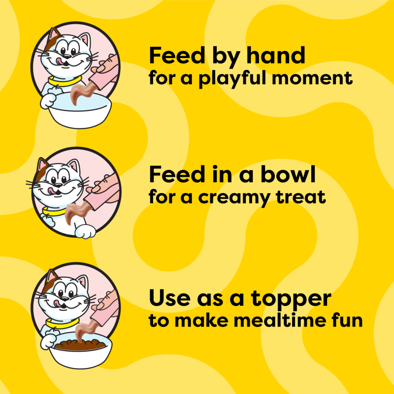 Temptations Lickable Puree Kitten Treats, Salmon & Dairy Flavor, 4 Count feeding guidelines image