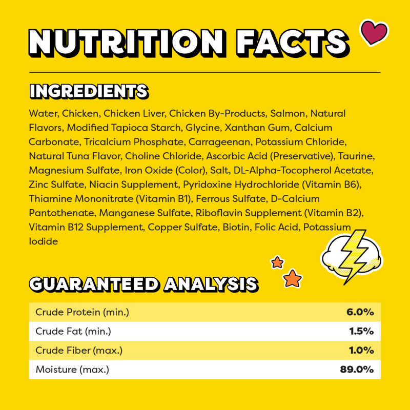 Temptations Lickable Spoons with Chunks Cat Treats, Salmon Flavor with Chicken Chunks, 8 Count ingredients image
