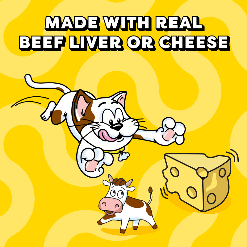 Lickable Puree Variety Pack with Beef Liver and Cheese Squeezable Cat Treats guaranteed analysis image