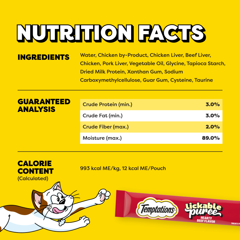 Lickable Puree Beef Liver Squeezable Cat Treats ingredients image