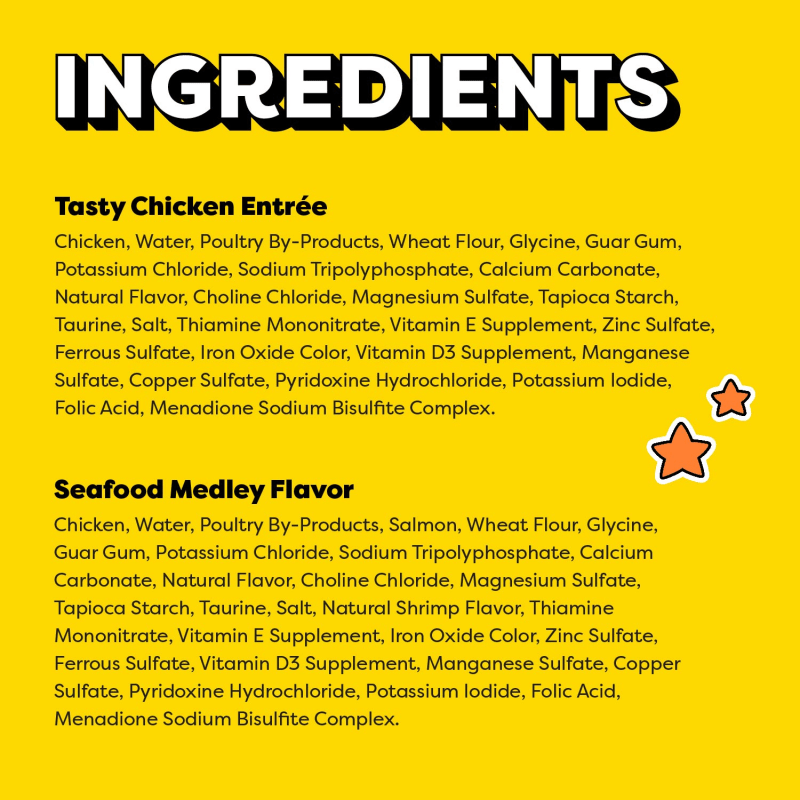 Tasty Chicken and Seafood Medley Paté in Gravy Flavor Variety Pack ingredients image 1