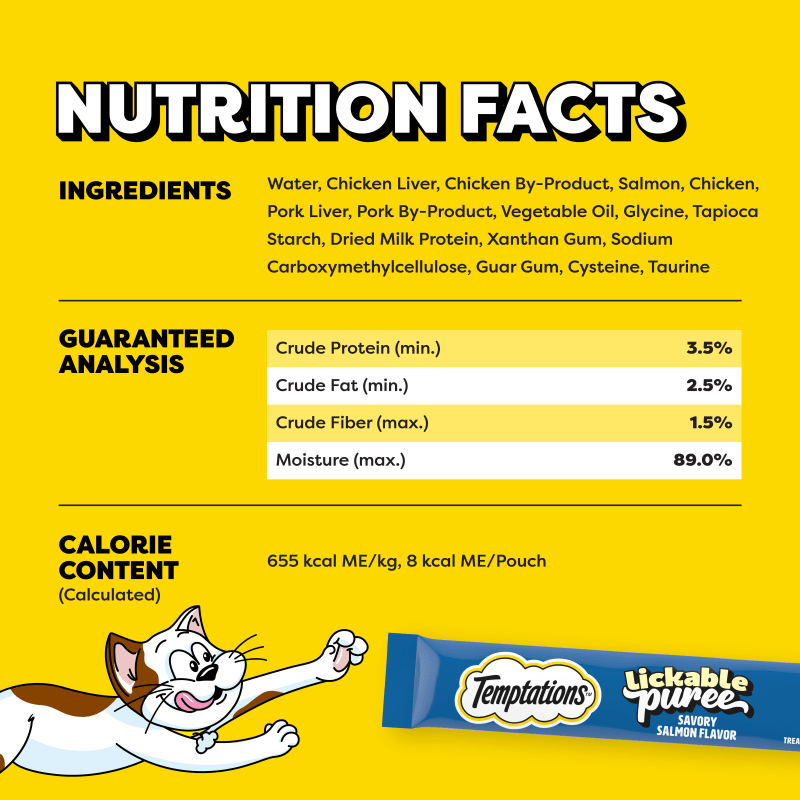 Lickable Puree Salmon Squeezable Cat Treats ingredients image