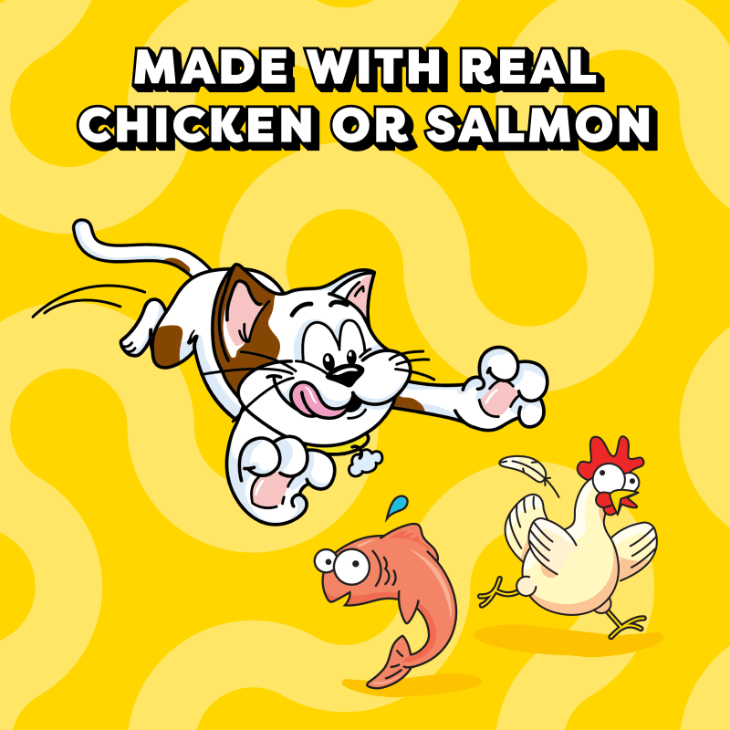 Lickable Puree Variety Pack Salmon and Chicken Squeezable Cat Treats guaranteed analysis image