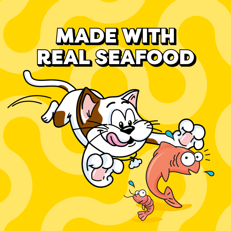 Lickable Puree Seafood Medley Flavor Squeezable Cat Treats guaranteed analysis image