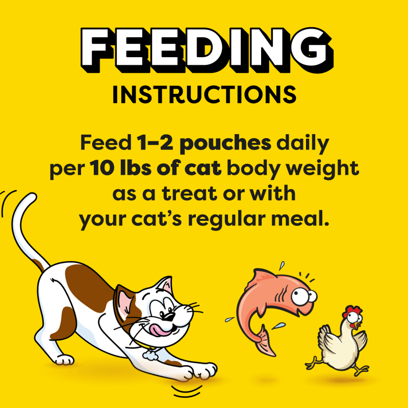 Creamy Puree Variety Pack Salmon and Chicken Lickable, Squeezable Cat Treats feeding guidelines image 1