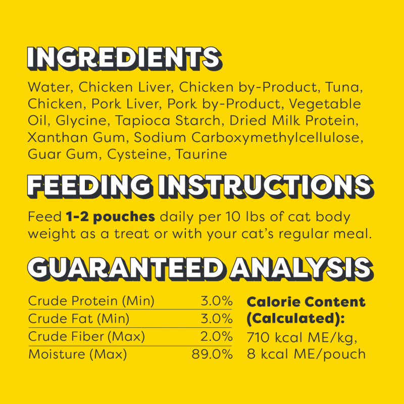Creamy Puree Tuna Lickable, Squeezable Cat Treats guaranteed analysis image