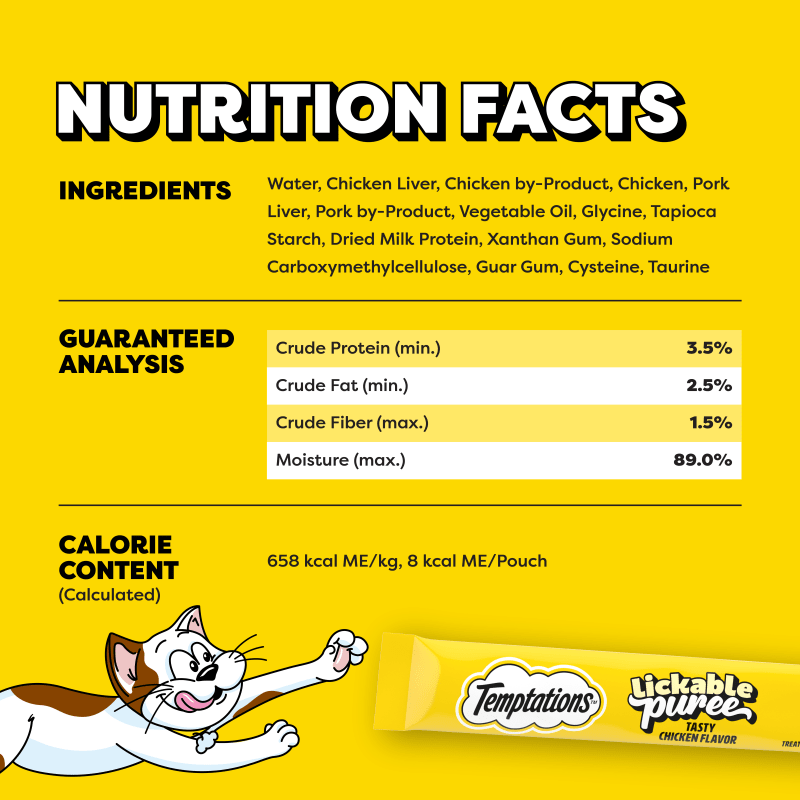 Lickable Puree Chicken Squeezable Cat Treats ingredients image