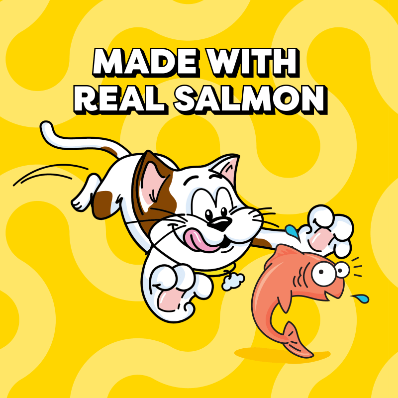 Lickable Puree Salmon Squeezable Cat Treats guaranteed analysis image
