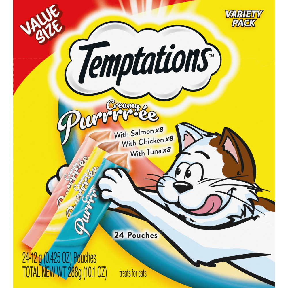 Lickable Puree 24 Count Variety Pack with Salmon, Chicken, and
